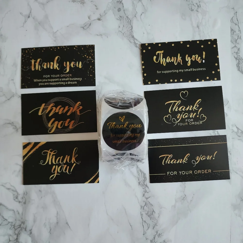 100 Pieces Thank you cards and Stickers Sale